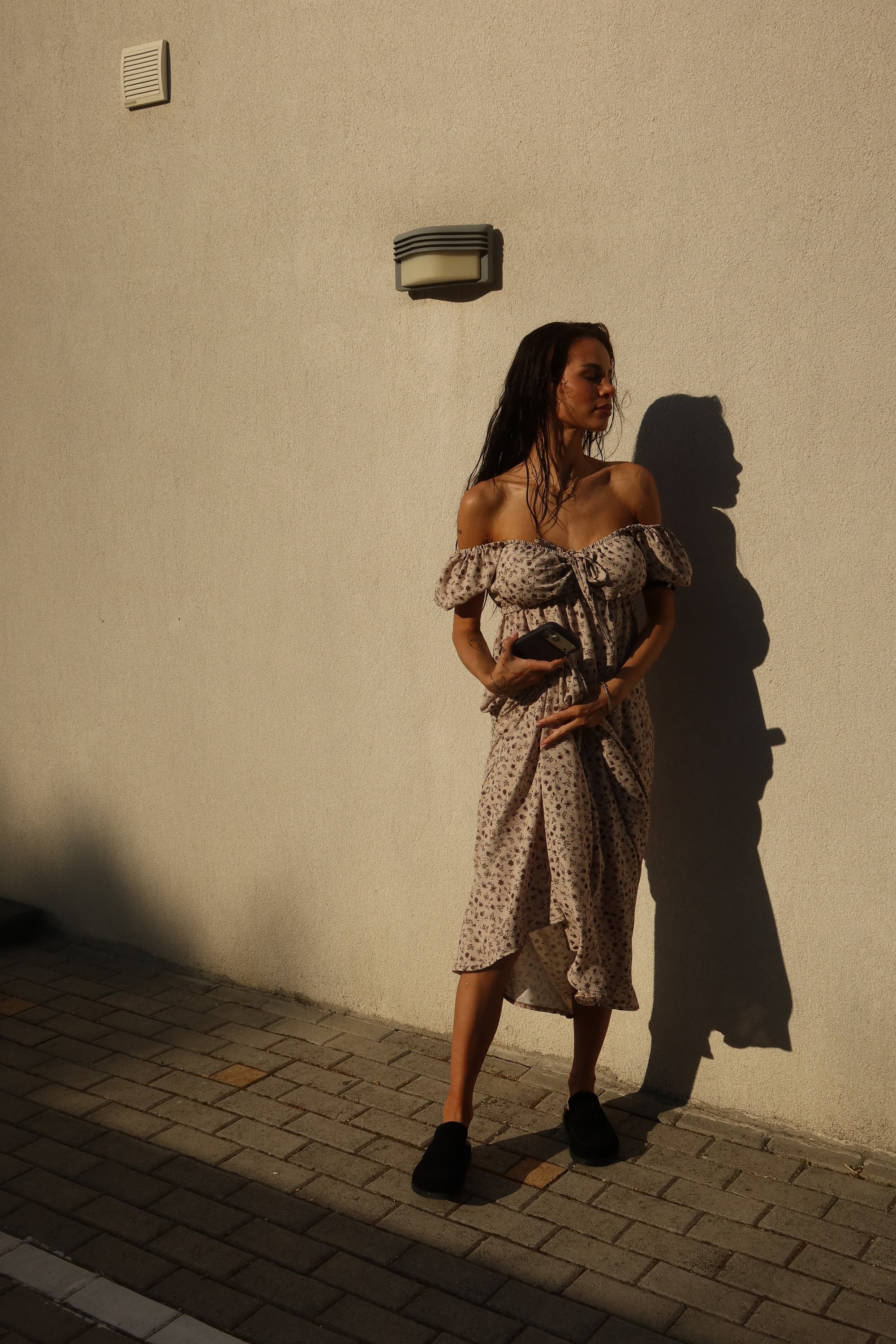 Maya Long Dress In Beige