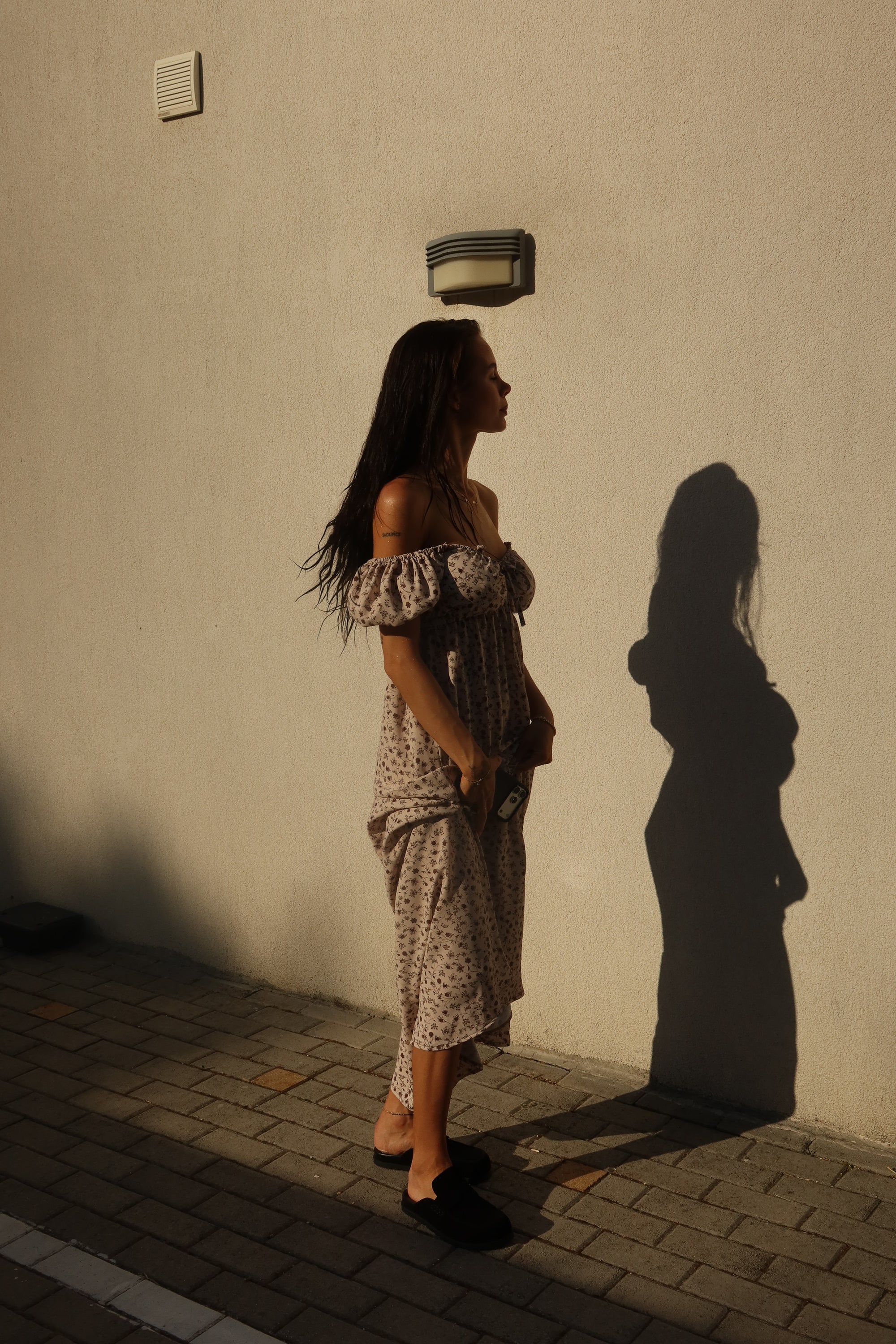 Maya Long Dress In Beige