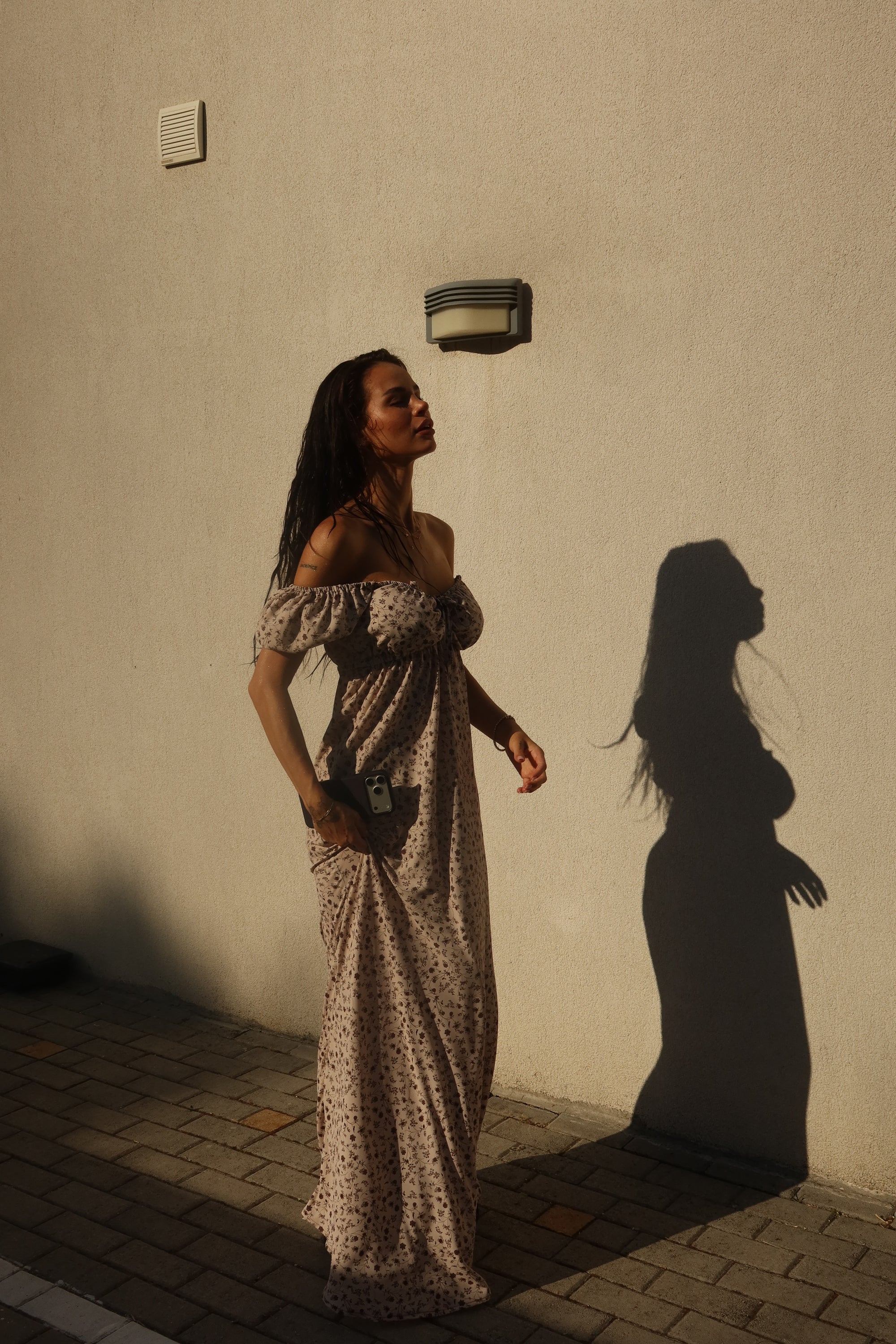 Maya Long Dress In Beige