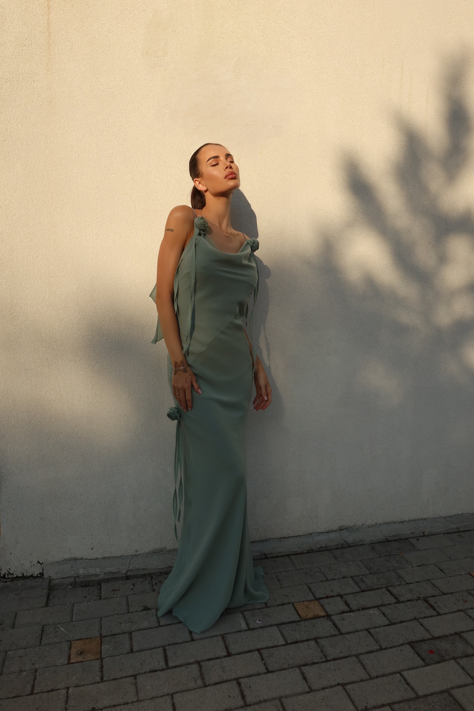 Rose Dress In Green