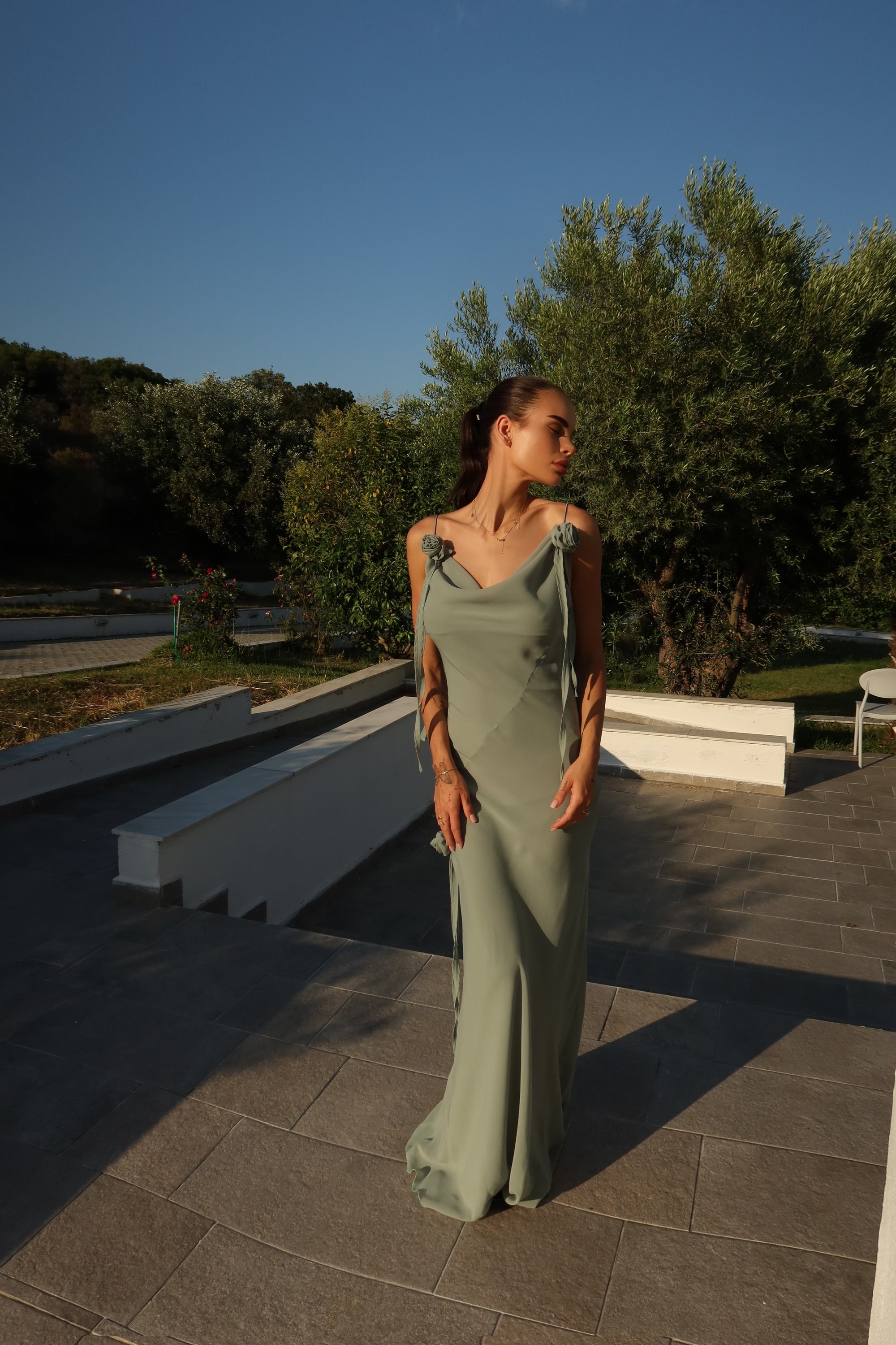 Rose Dress In Green