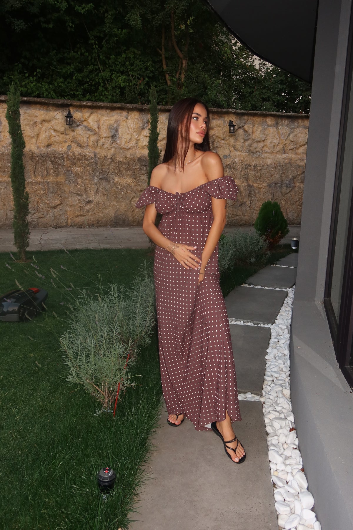 Maya Long Dress In Dots