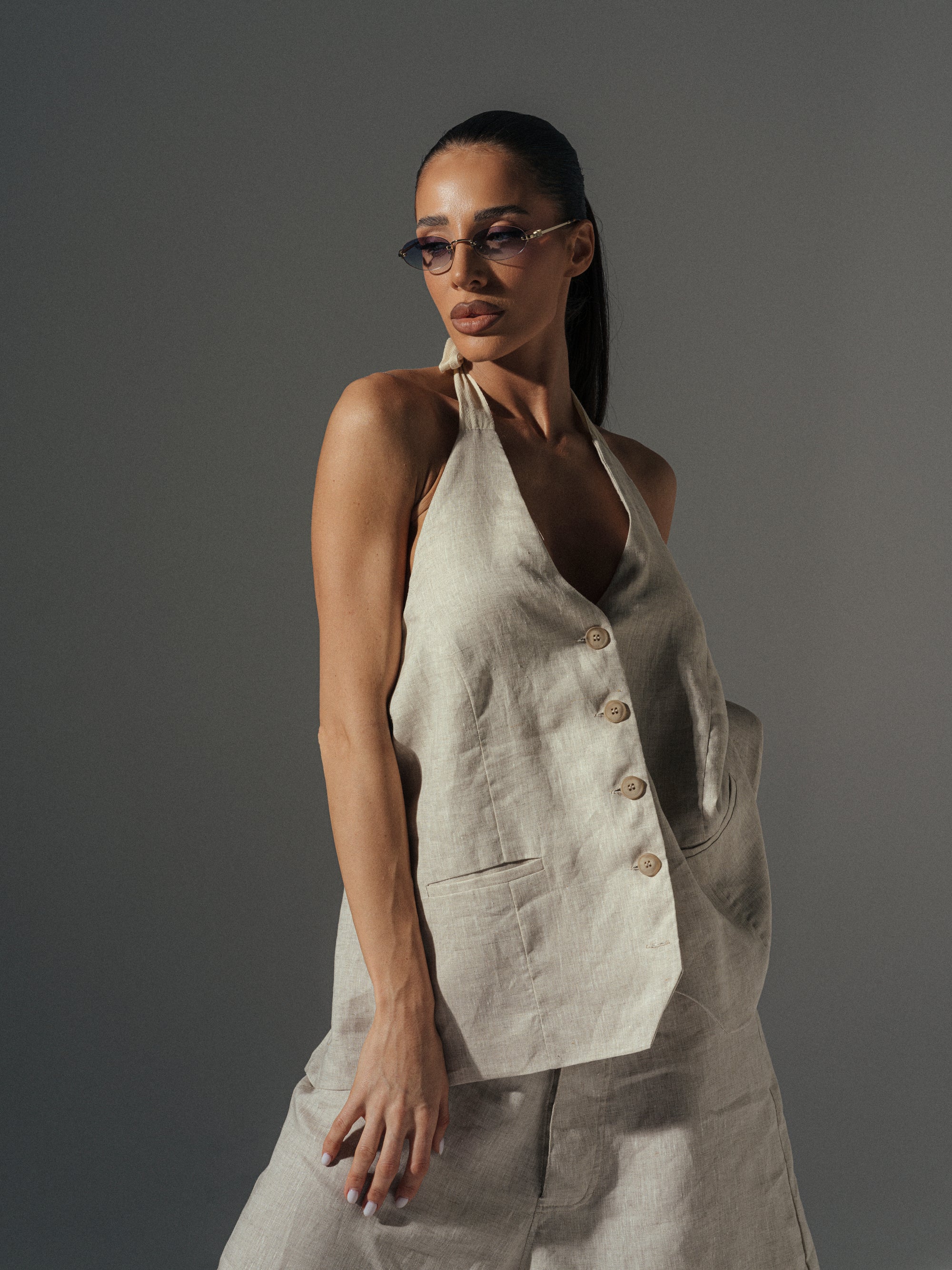 Liya Vest In Beige