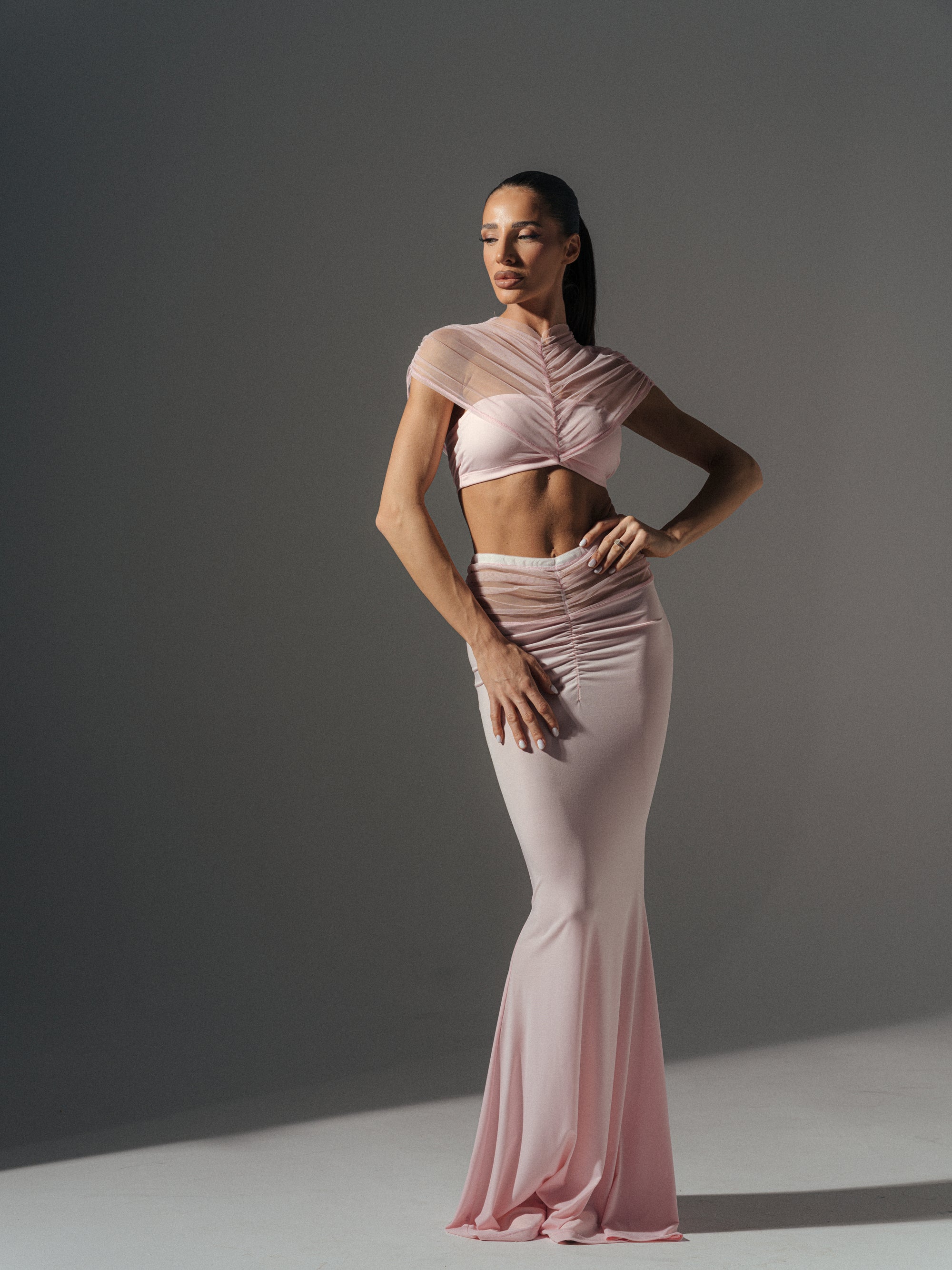 Top Mesh Touch In Pink