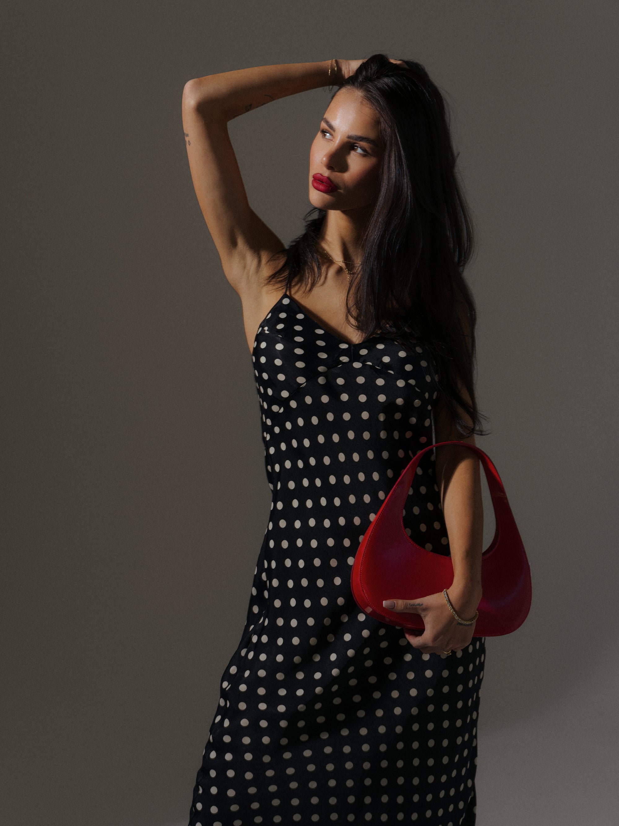 Dima Satin Dress With Dots