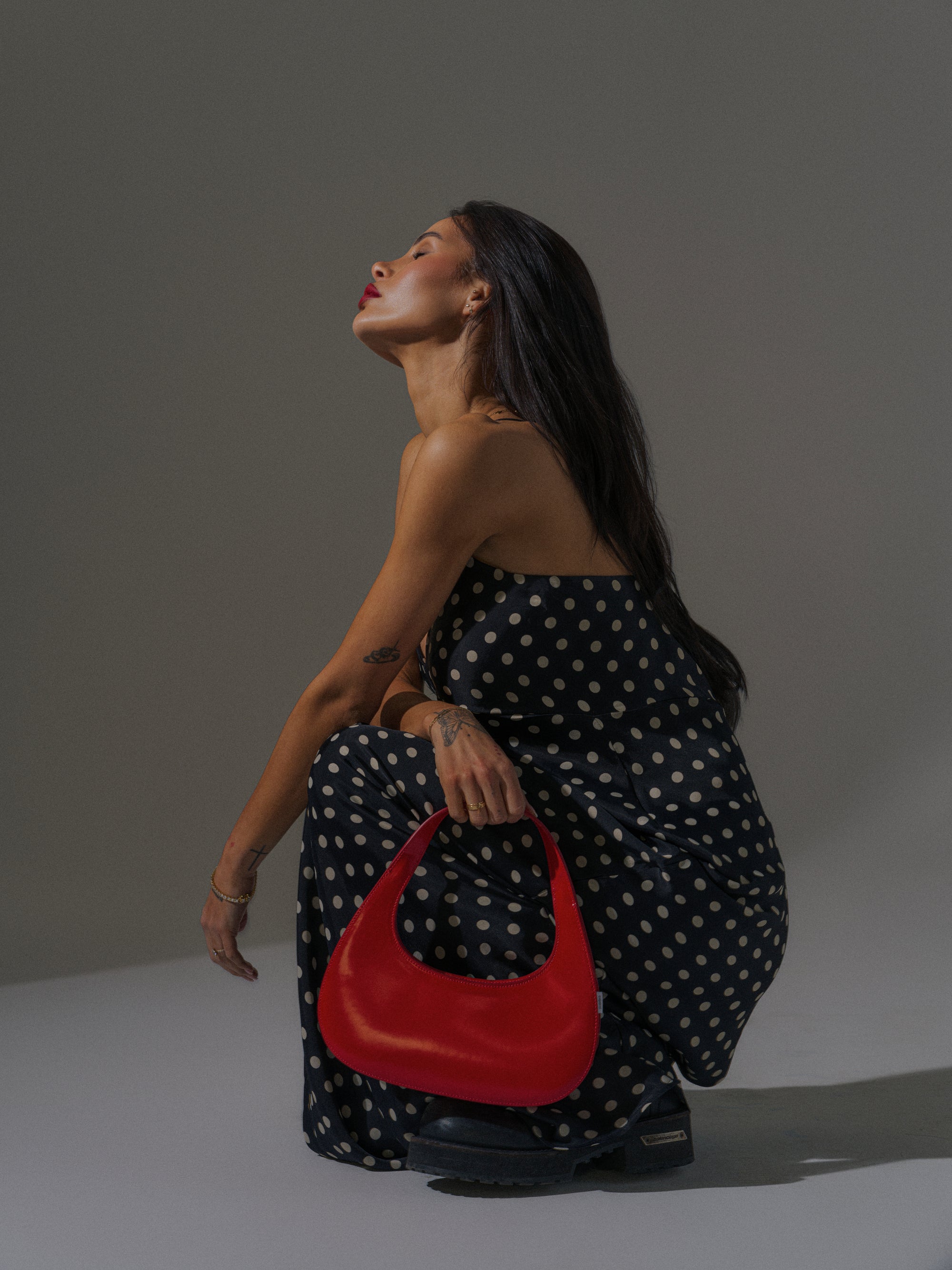 Dima Satin Dress With Dots