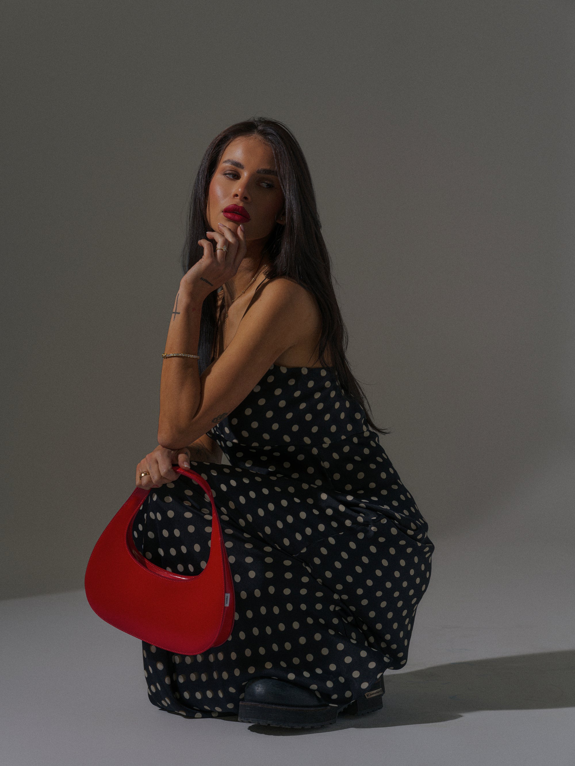 Dima Satin Dress With Dots