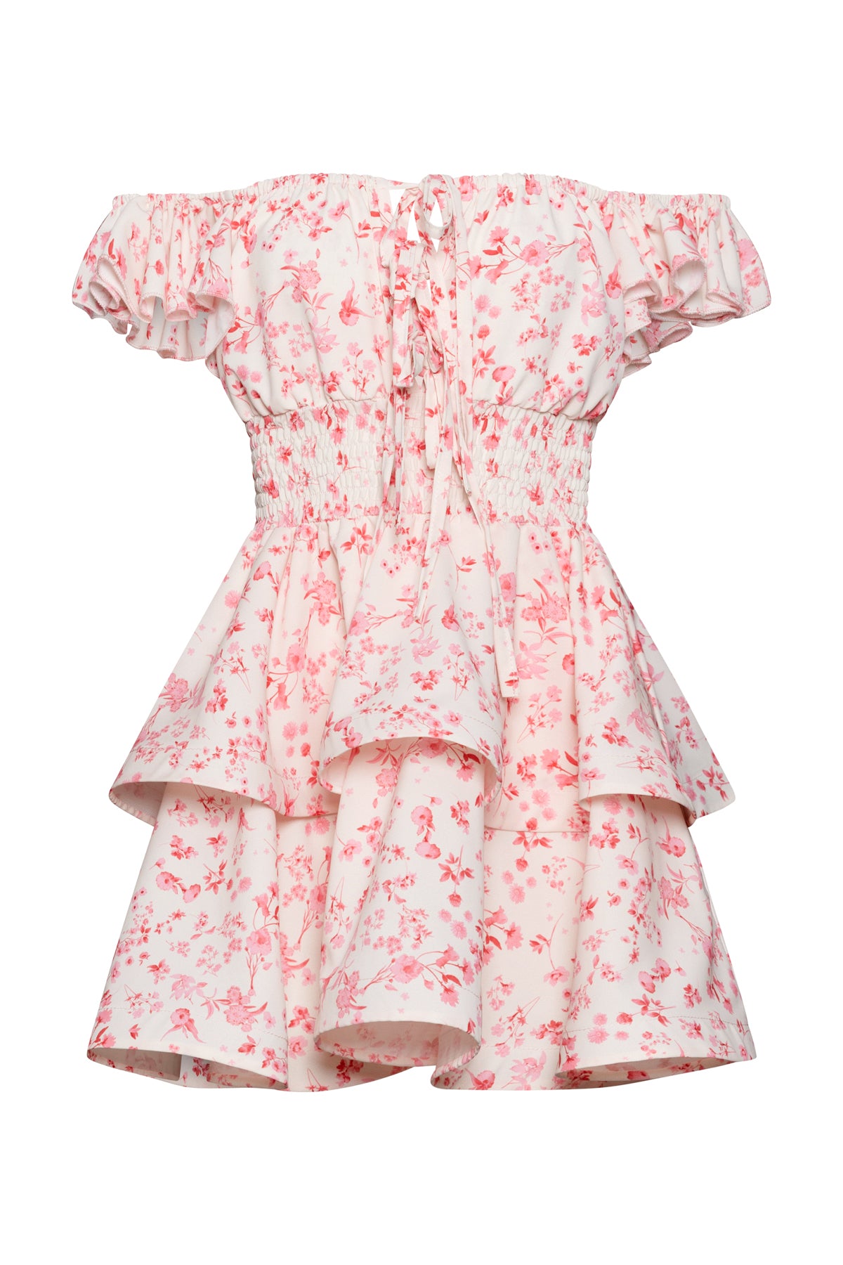 Maya Short Dress In Pink Flowers