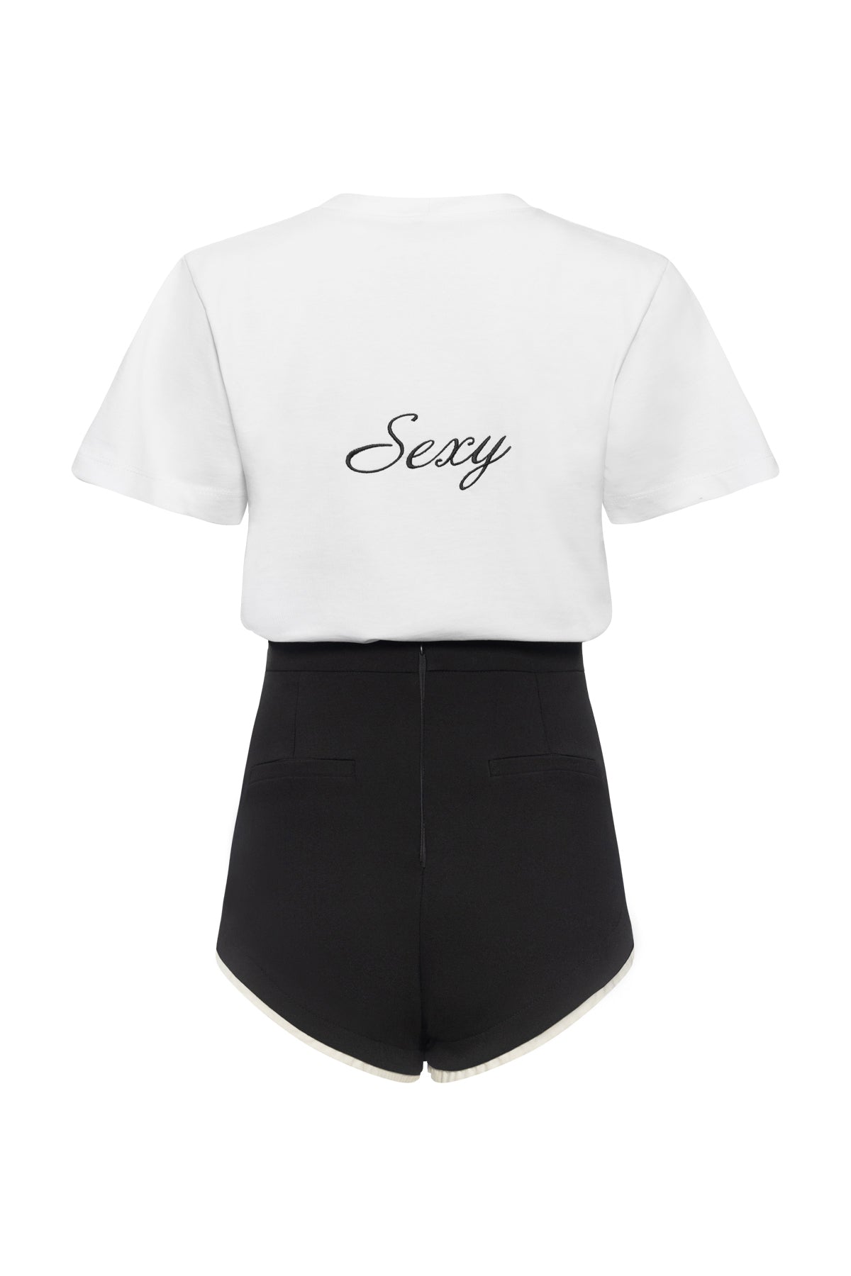 Bodysuit Embroidery Sexy Mama In White