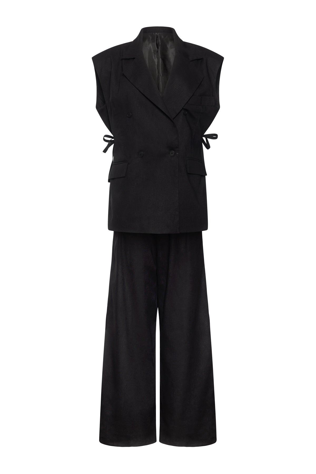 Rossi Ribbon Vest In Black